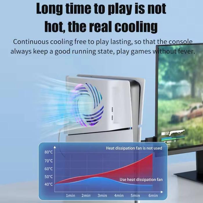 Aolion AL-P5272 RGB Cooling Fan for PS5 - Image 5