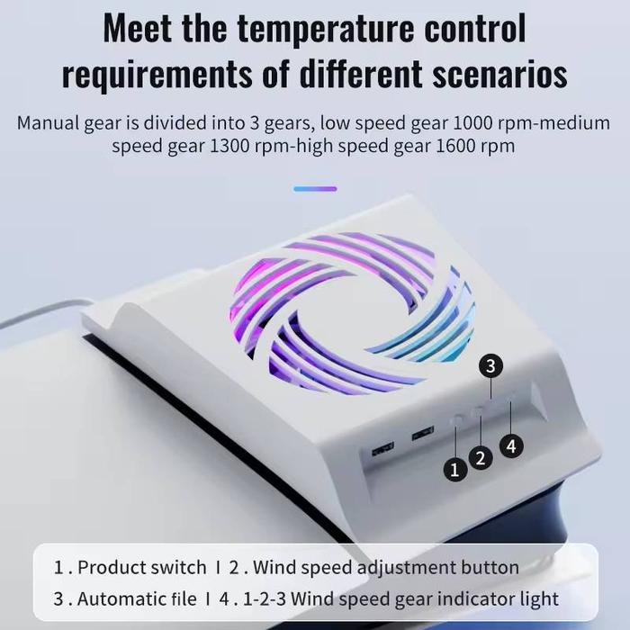 Aolion AL-P5272 RGB Cooling Fan for PS5 - Image 6